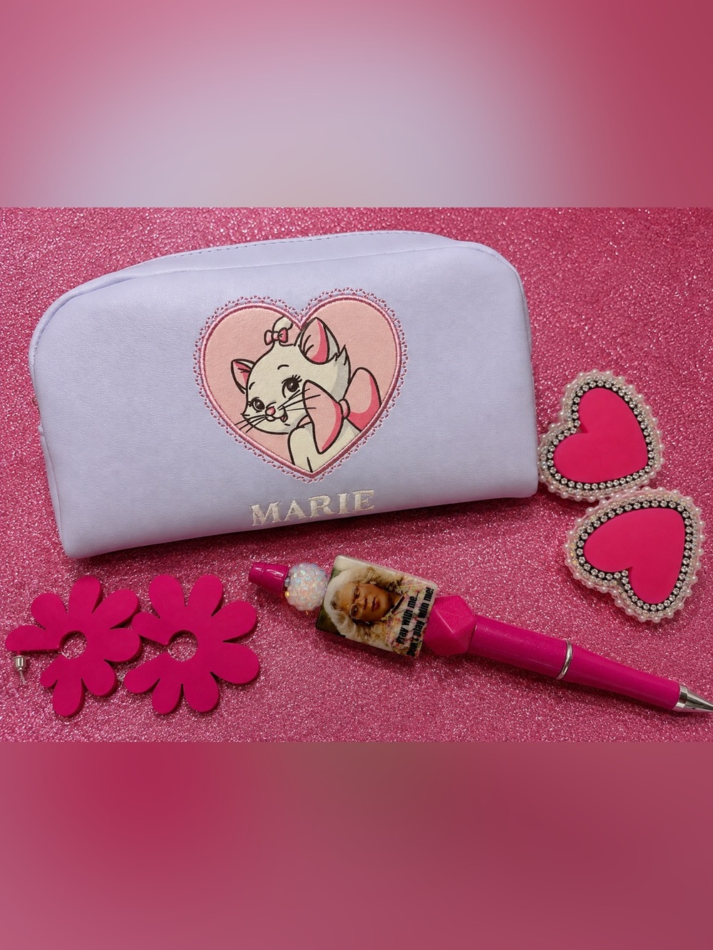 Marie Pouch + 2 pairs of Earrings + Madea Character Pen